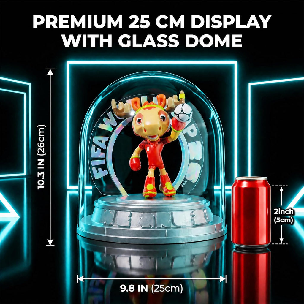 FIFA World Cup 2026 Canada Mascot Maple the Moose Figurine – Personalized Laser Engraved Display Statue with Acrylic Dome | Official Licensed Soccer Gift