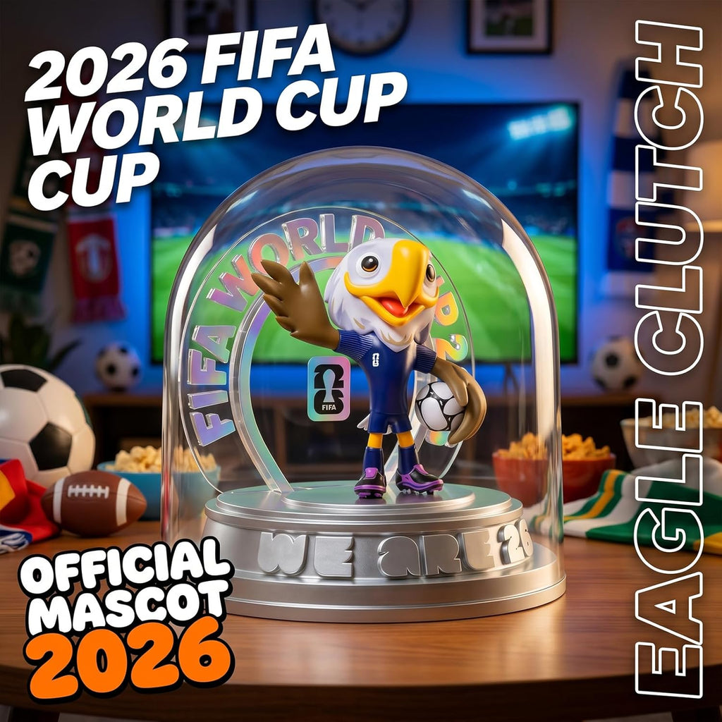 FIFA World Cup 2026 USA Mascot Clutch the Bald Eagle Figurine – Personalized Laser Engraved Display Statue with Acrylic Dome | Official Licensed Soccer Gift