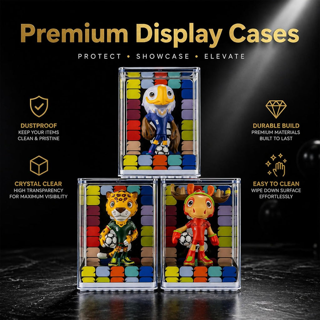 FIFA World Cup 2026 Mascot Figurine 13.8" Display Statue with Acrylic Dome – Custom Laser Engraved Personalized Gift for Soccer Fans & Collectors | Official Licensed