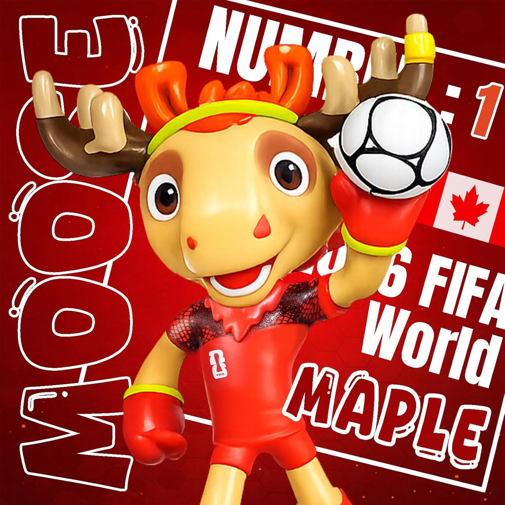 FIFA World Cup 2026 Canada Mascot Maple the Moose Figurine – Personalized Laser Engraved Display Statue with Acrylic Dome | Official Licensed Soccer Gift