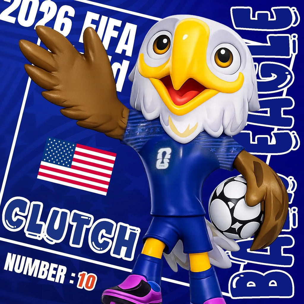 FIFA World Cup 2026 USA Mascot Clutch the Bald Eagle Figurine – Personalized Laser Engraved Display Statue with Acrylic Dome | Official Licensed Soccer Gift