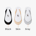 Women's Invisible No-Show Socks with Silicone Grip – Anti-Slip Liner Socks for Heels & Flats (3 Pairs)